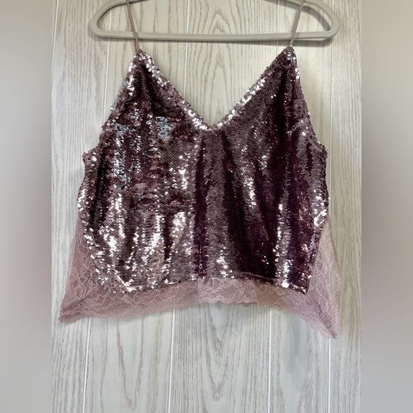 Free People swinging sequin surplice cami Size Small EUC - Picture 4 of 4